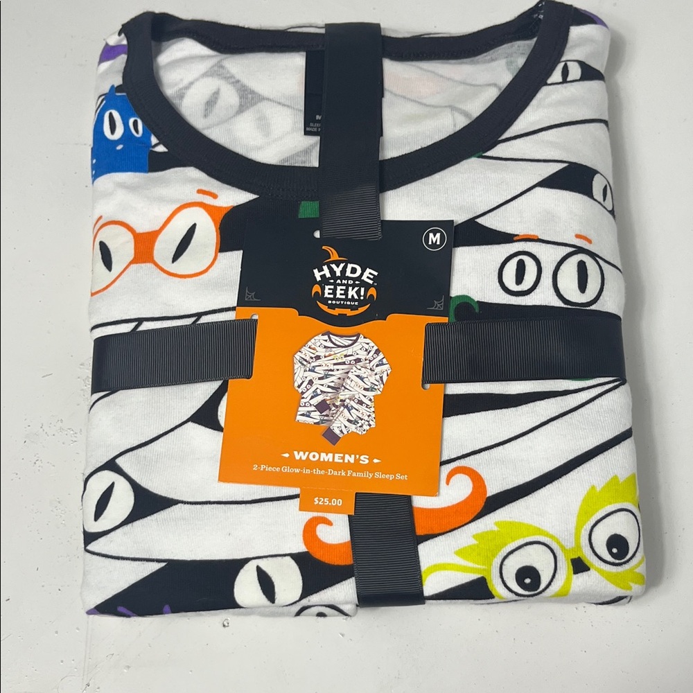Hyde & Eek Boutique Women’s 2 Piece Glow in the dark Family Mummy Sleep Set NWT